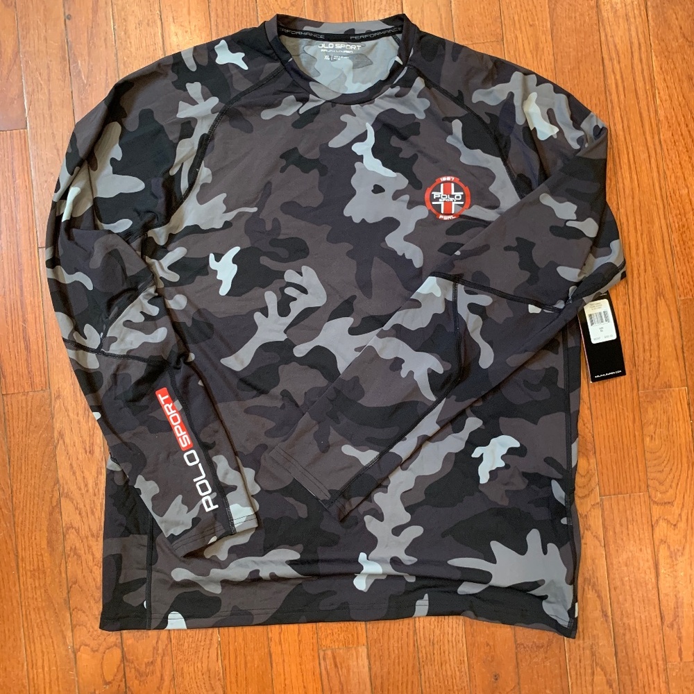 Men's Polo Camo XL Long Sleeve Shirt NWT